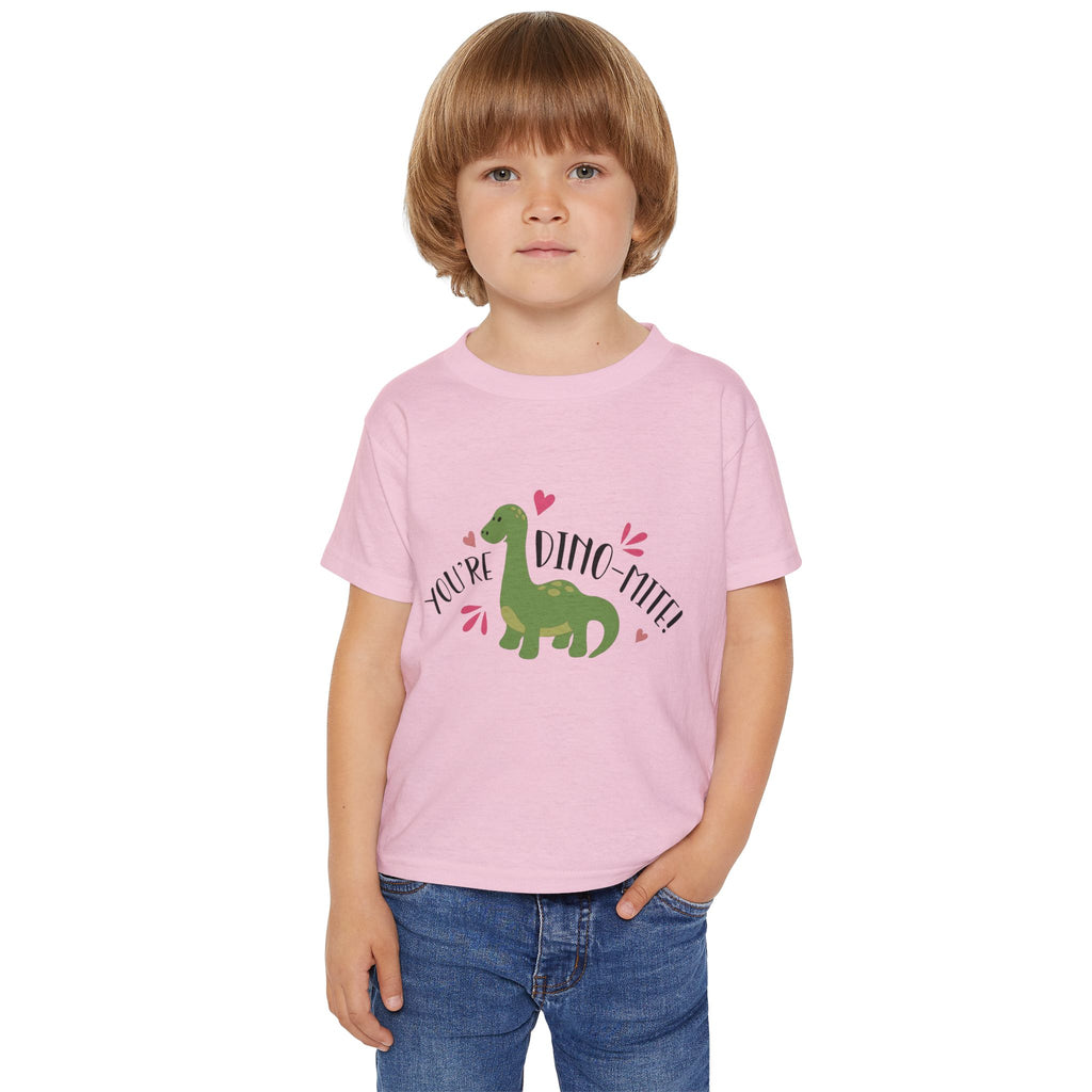Toddler T-Shirt – "You're Dino-Mite" Cute Green Dinosaur Kids Tee