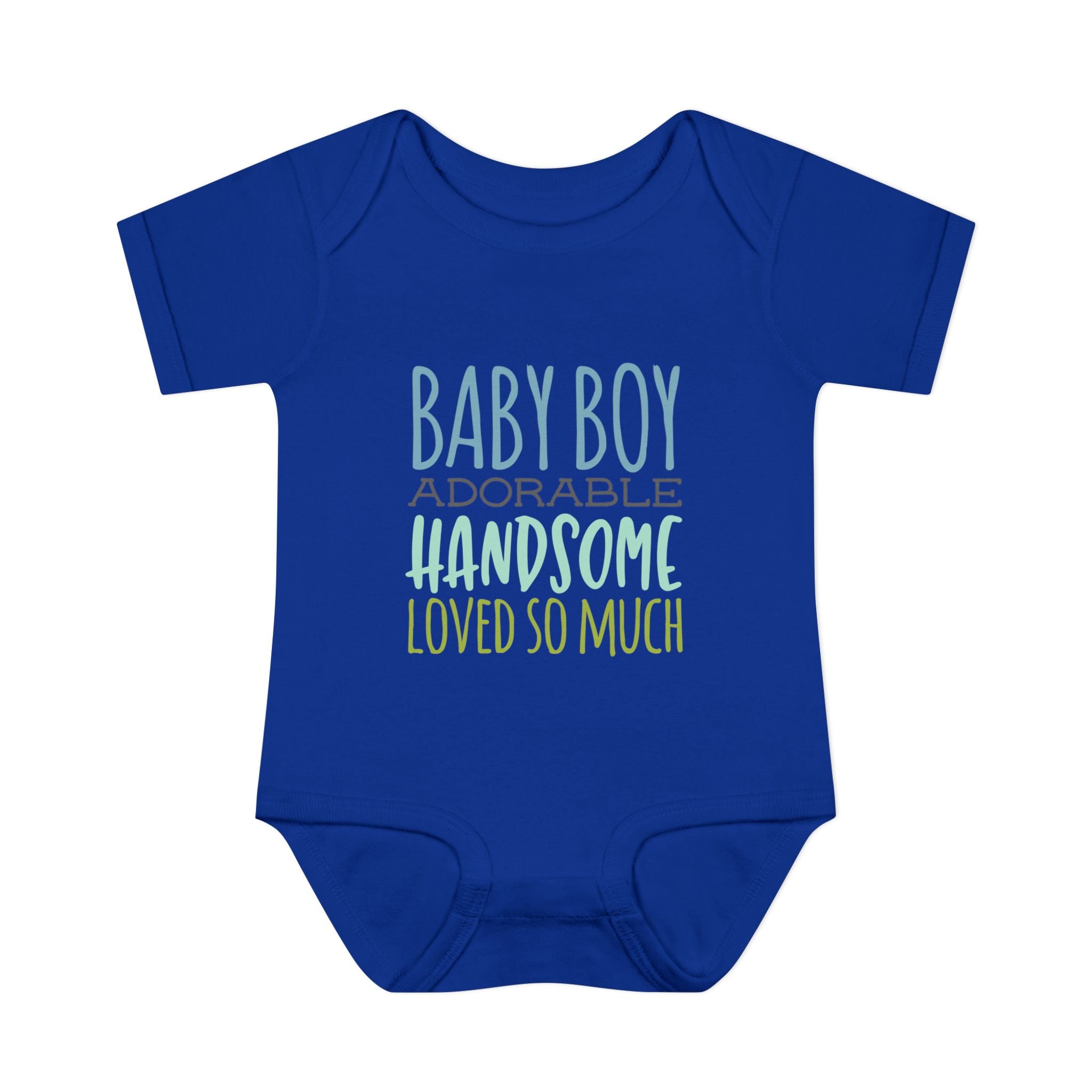 Baby Boy Bodysuit - "Baby Boy - Adorable, Handsome, Loved So Much"