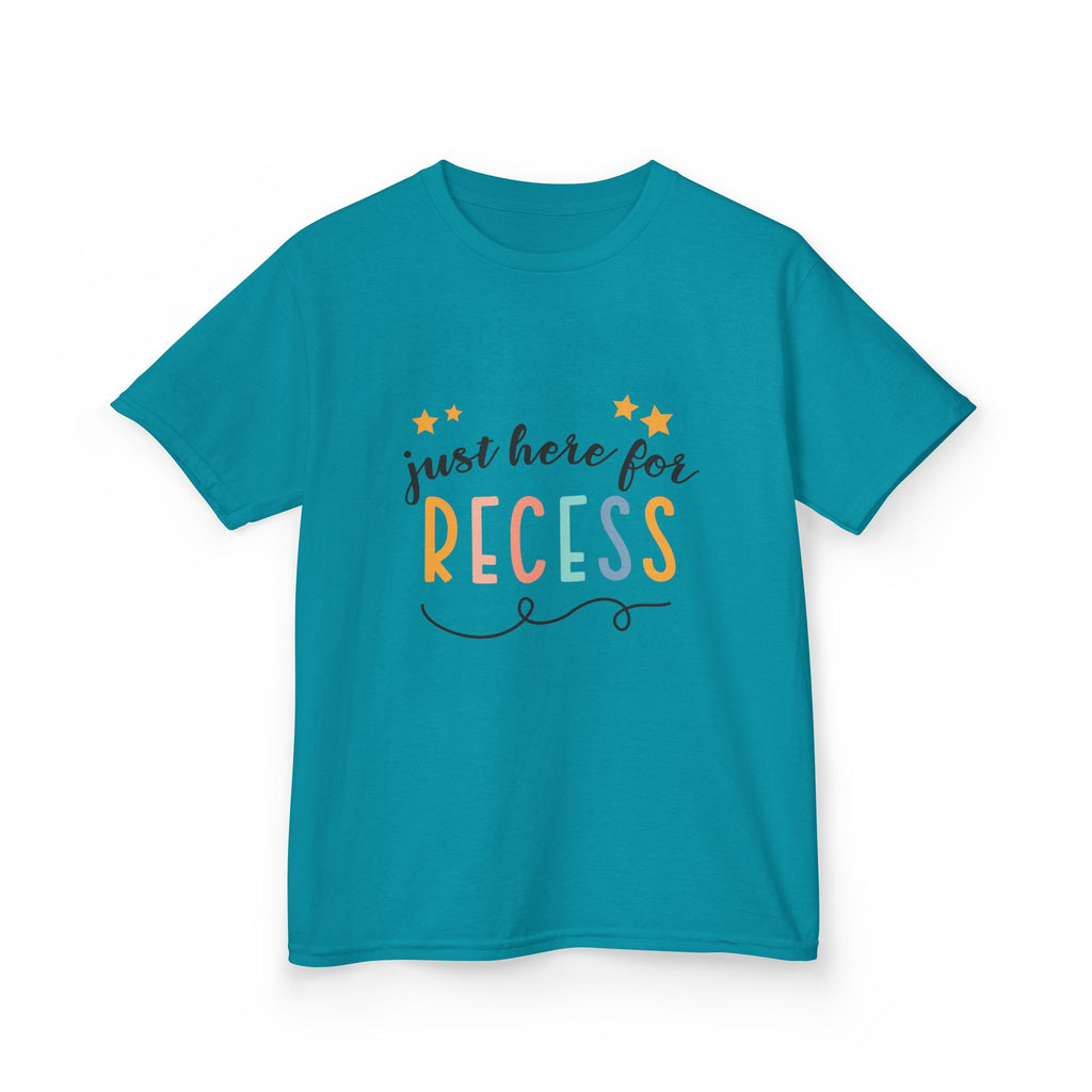Kids Tee — "Just Here for Recess" Playful School Shirt