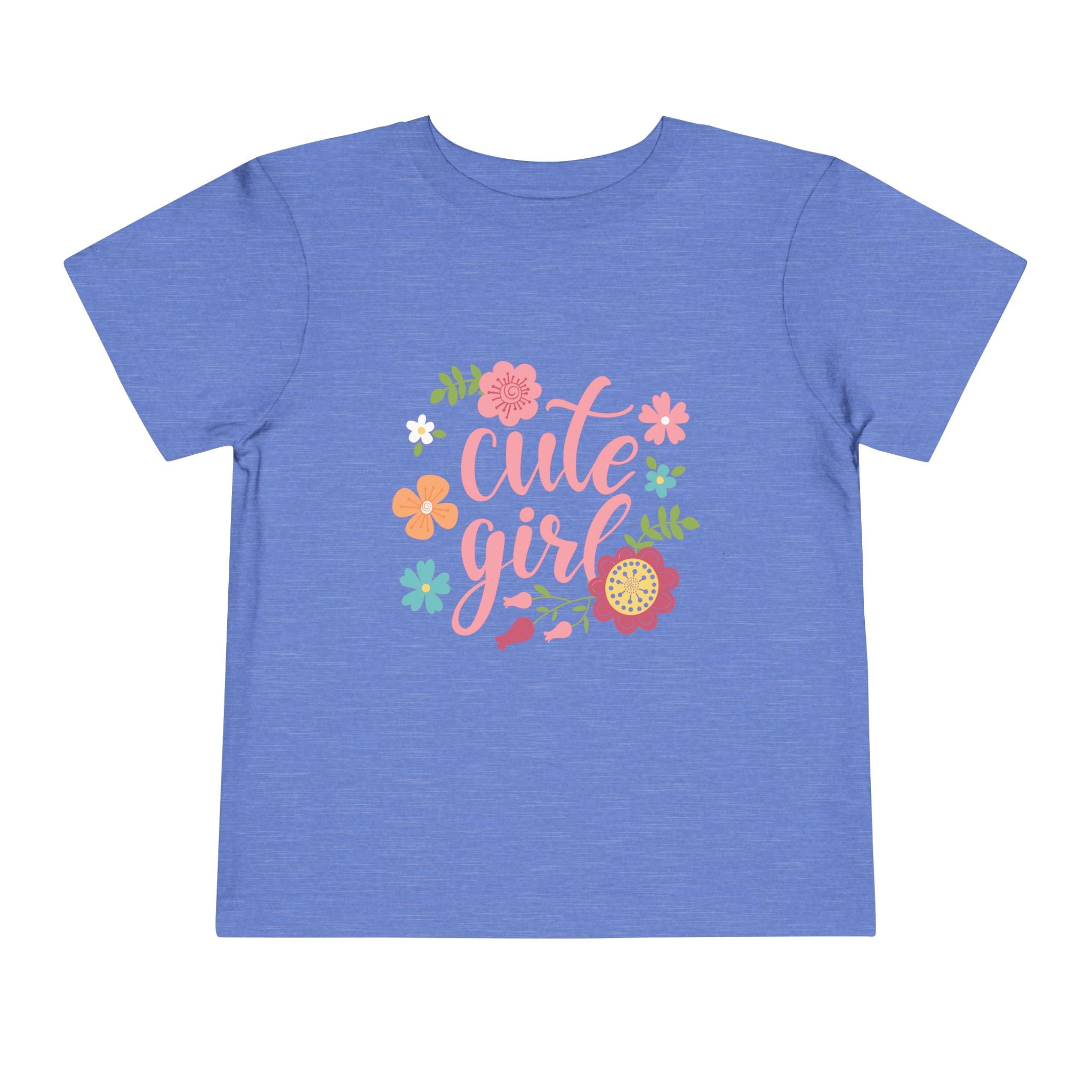 Cute Girl Floral Toddler Tee