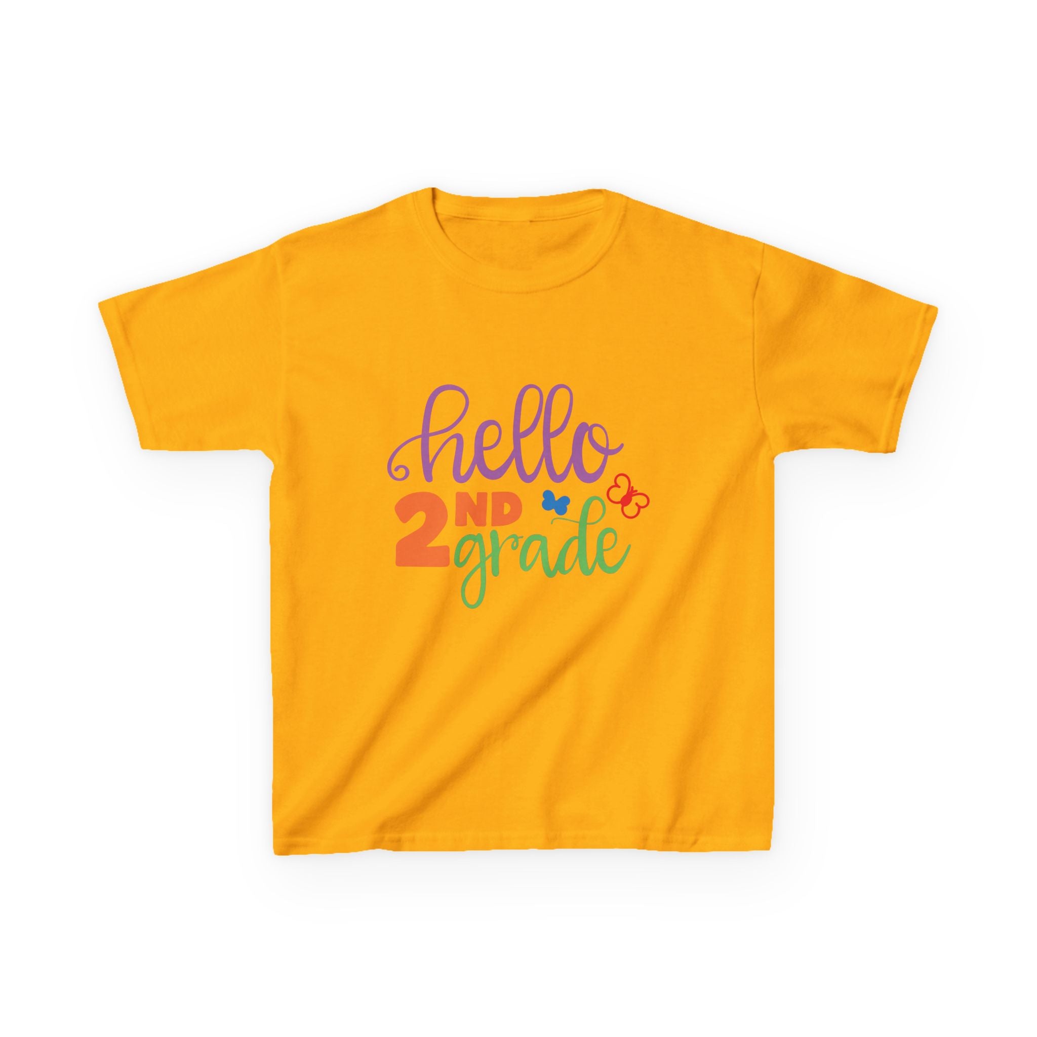 Hello 2nd Grade Kids T-Shirt — Colorful Back-to-School Tee for Second Graders