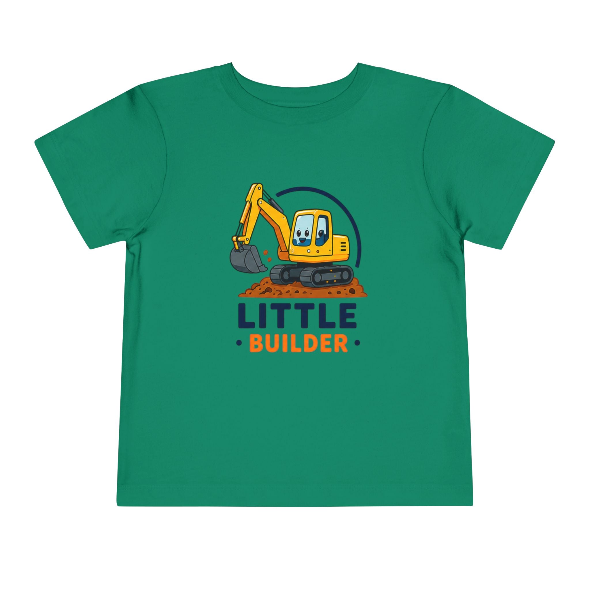 Toddler Tee — "Little Builder" Excavator Shirt for Kids