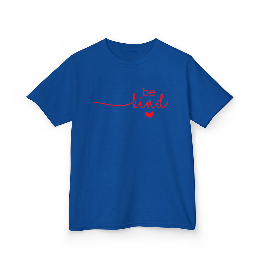 Kids Tee — "Be Kind" Heart Script | Cute Positive Message Shirt