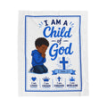 Child of God Velveteen Plush Blanket — Christian Baby/Kid Prayer Blanket (I Am Loved, Chosen, Forgiven)