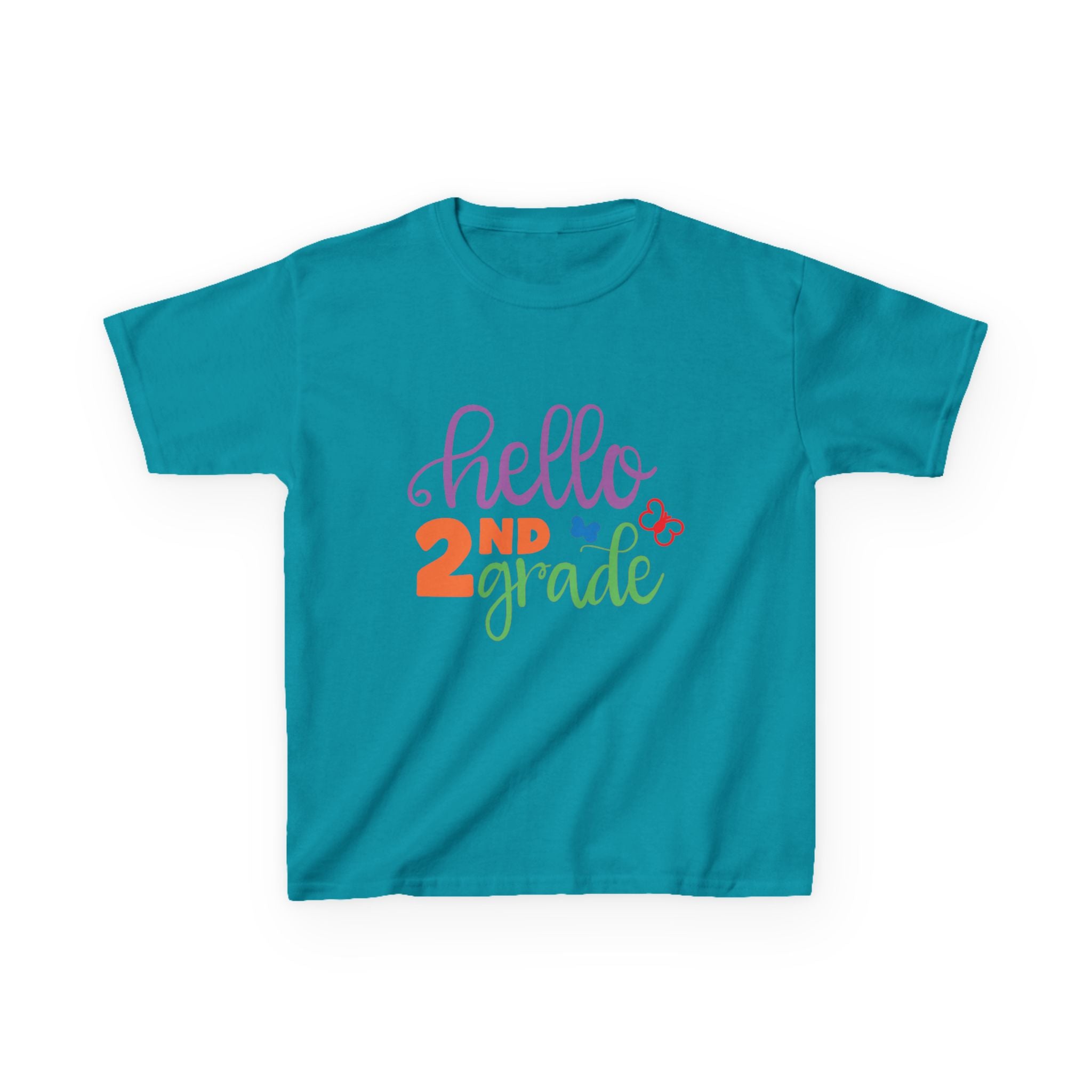 Hello 2nd Grade Kids T-Shirt — Colorful Back-to-School Tee for Second Graders