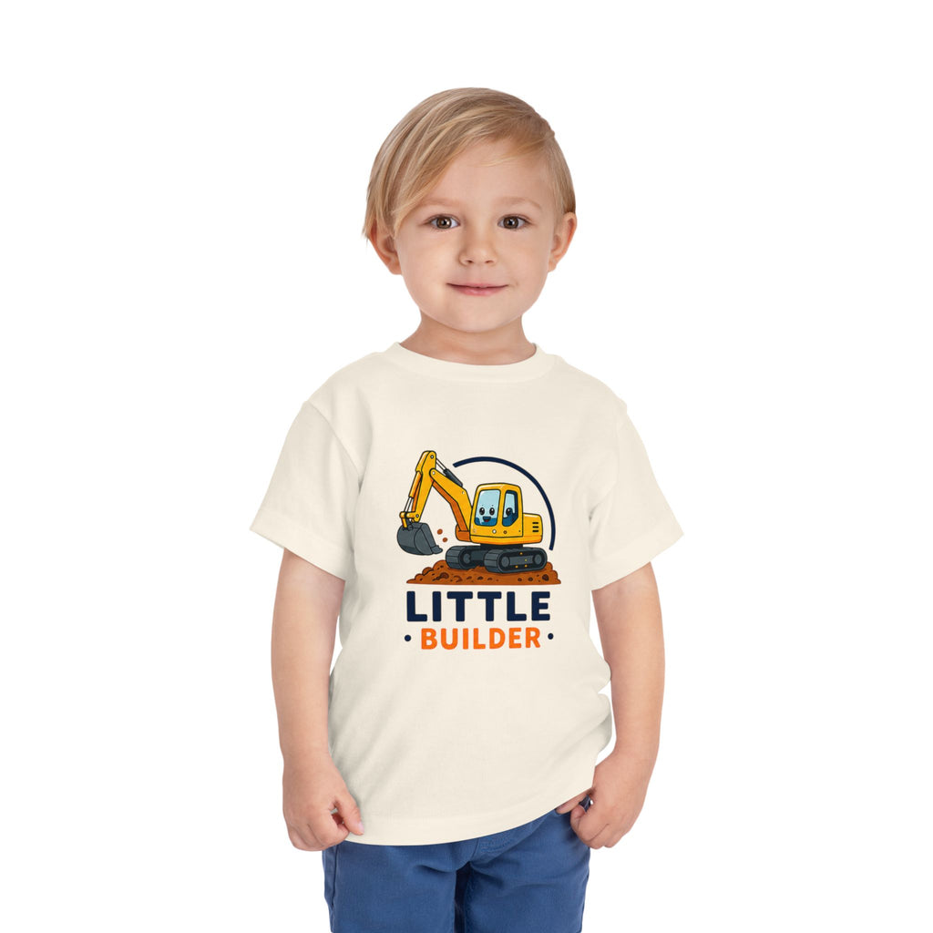 Toddler Tee — "Little Builder" Excavator Shirt for Kids