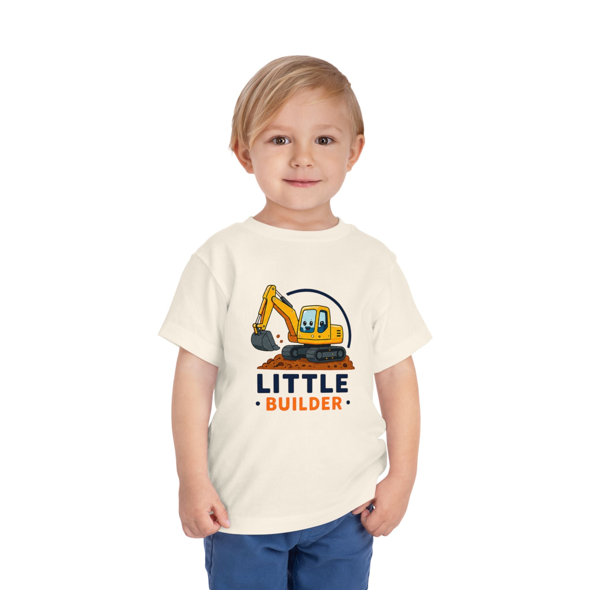 Toddler Tee — "Little Builder" Excavator Shirt for Kids