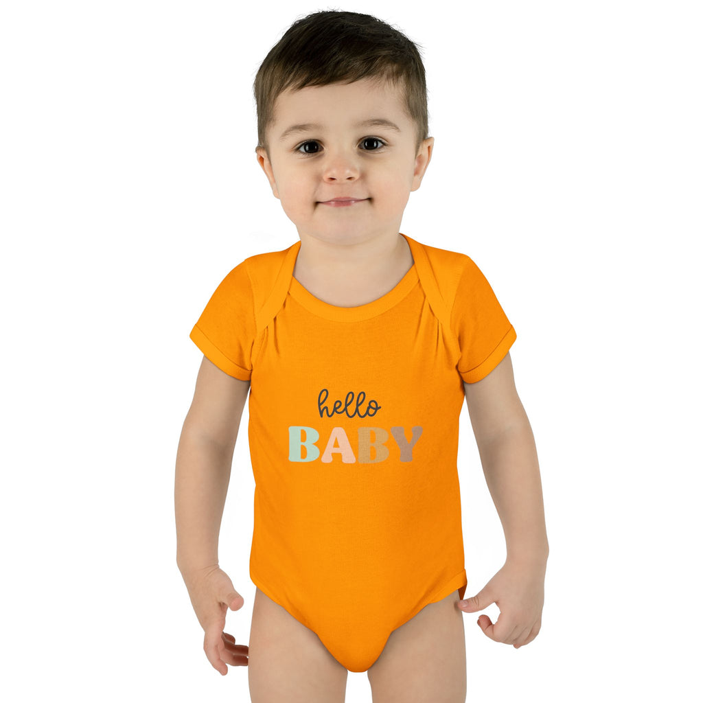 Hello Baby Infant Bodysuit — Pastel Welcome Newborn One-Piece