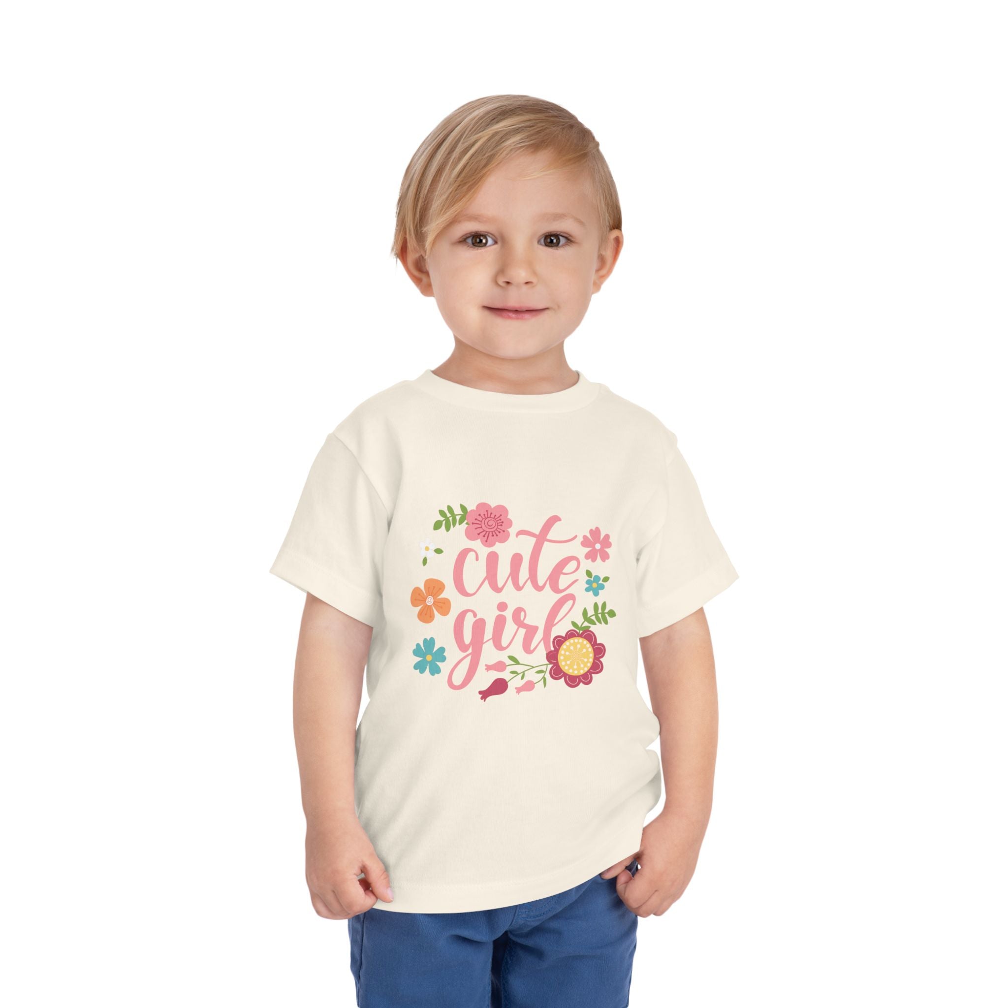 Cute Girl Floral Toddler Tee