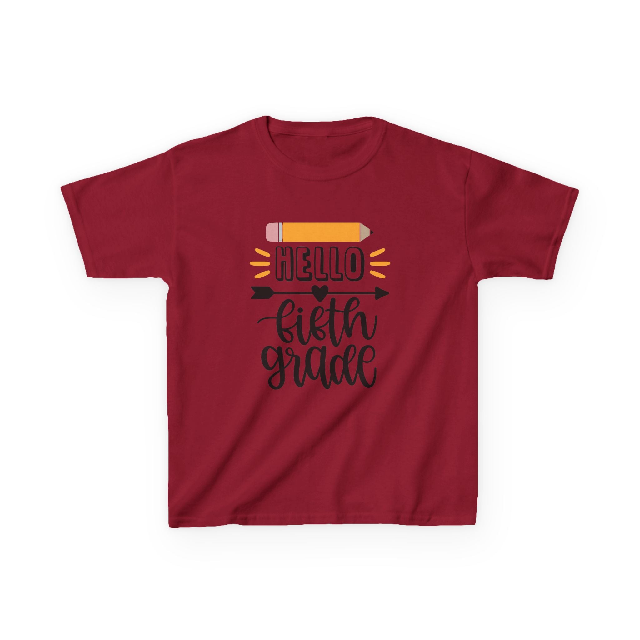 Kids T-Shirt — "Hello Fifth Grade" Back-to-School Pencil Design