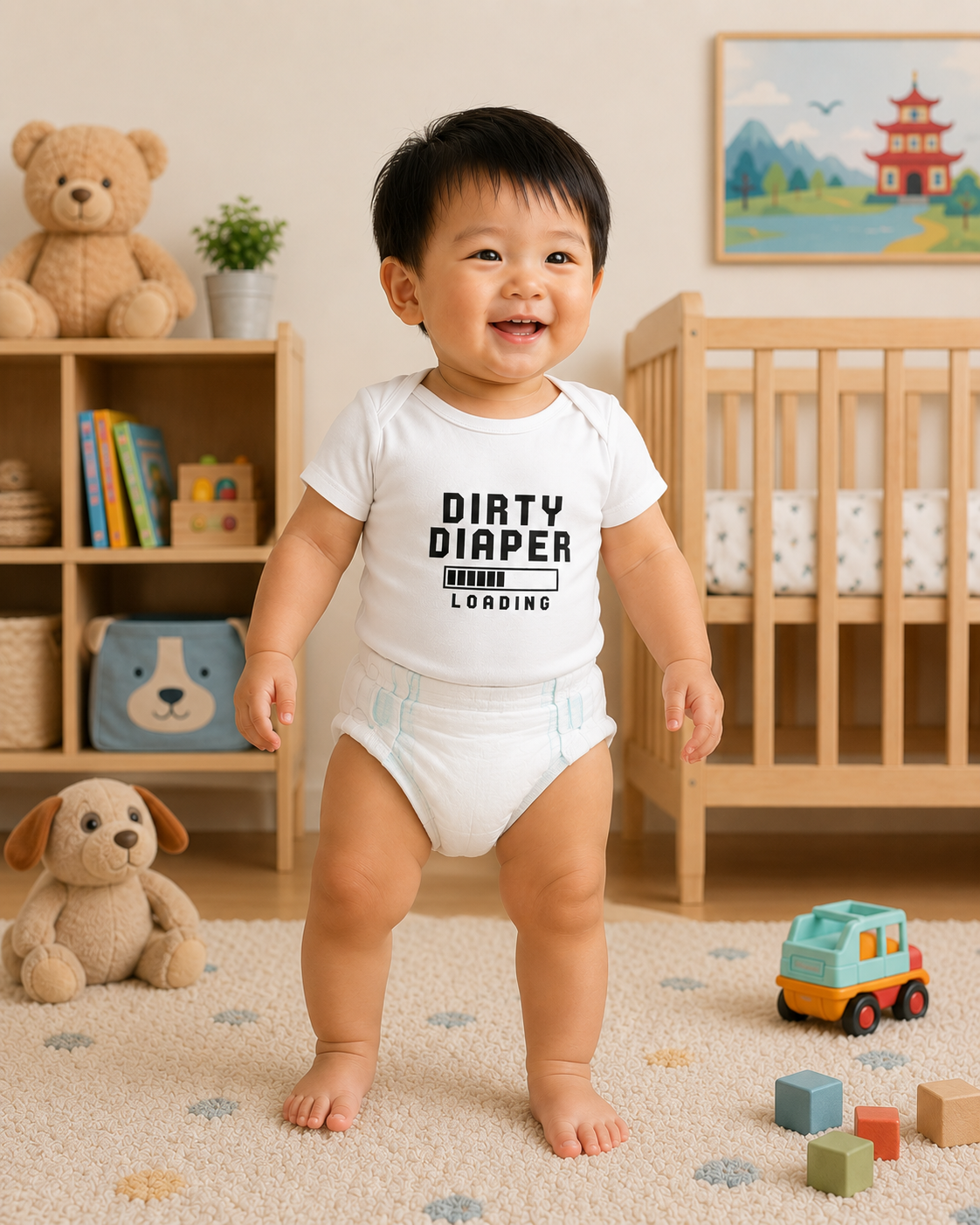 "Dirty Diaper Loading" Infant Bodysuit
