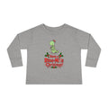 Toddler Long Sleeve Tee — "Have a Dino-Mite Christmas!" Cute Dinosaur Christmas Holiday Shirt