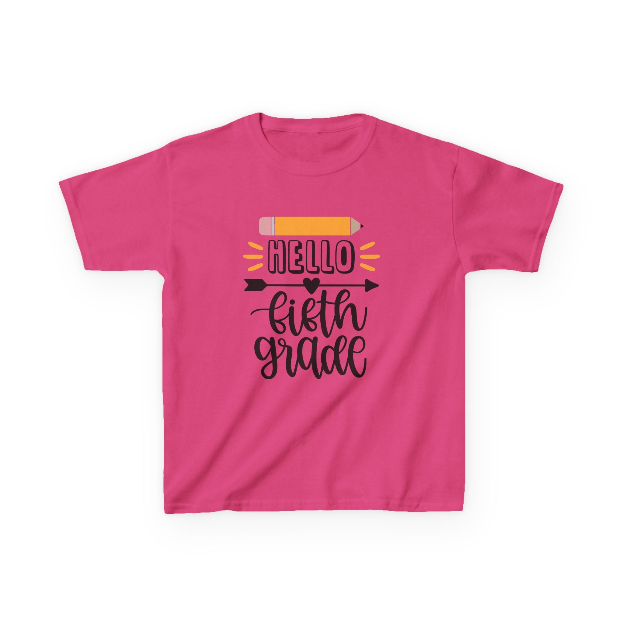 Kids T-Shirt — "Hello Fifth Grade" Back-to-School Pencil Design