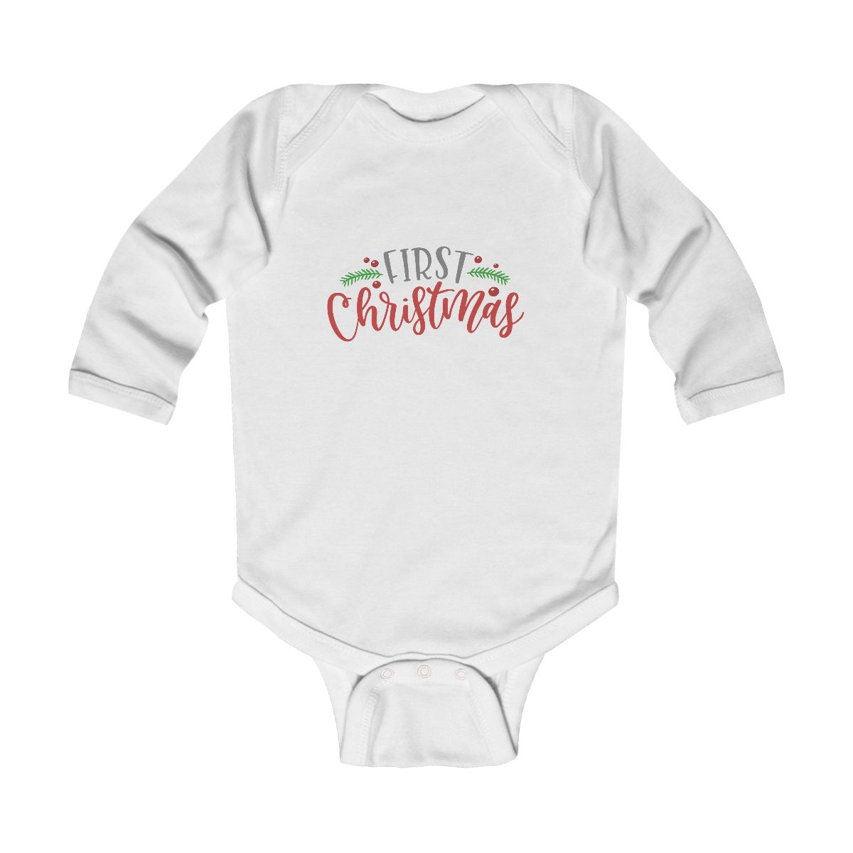First Christmas Infant Bodysuit — Baby’s First Christmas Long Sleeve Onesie