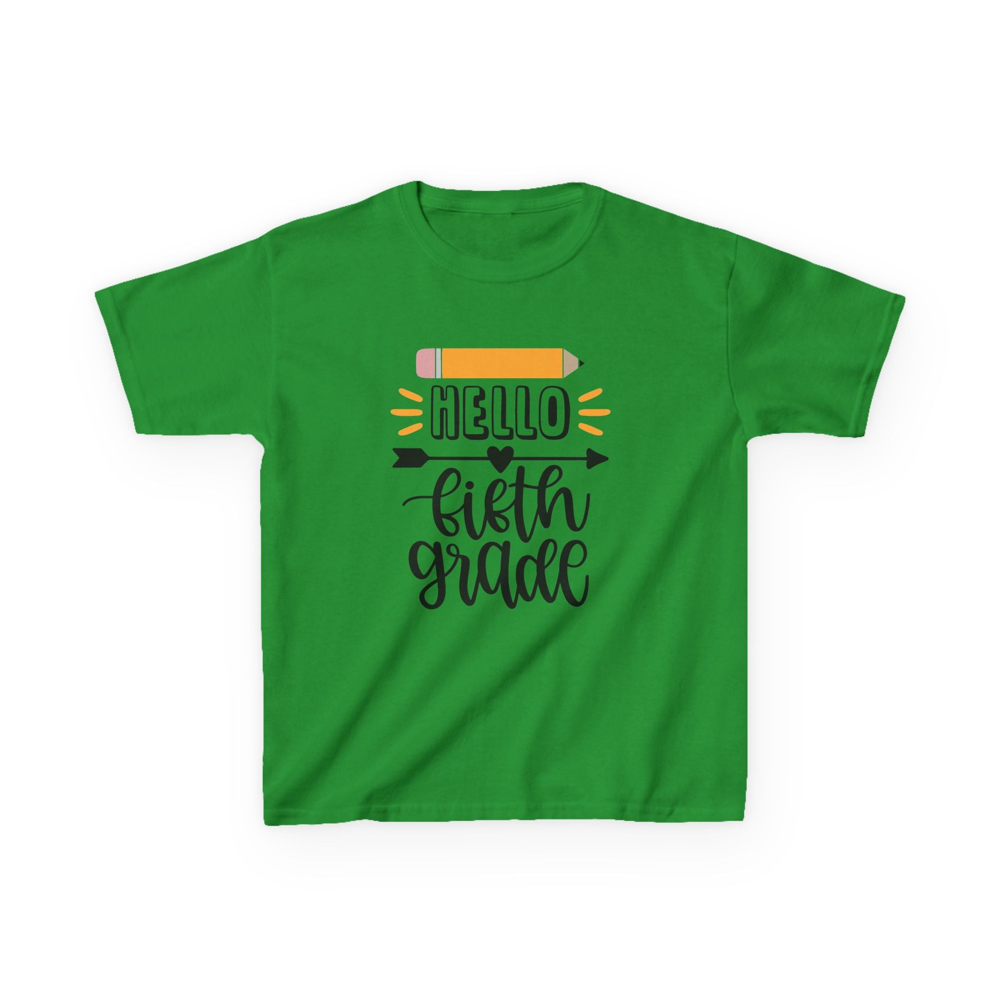 Kids T-Shirt — "Hello Fifth Grade" Back-to-School Pencil Design