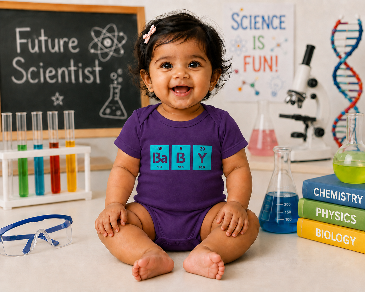 Baby Bodysuit "BaBY" Periodic Table Design