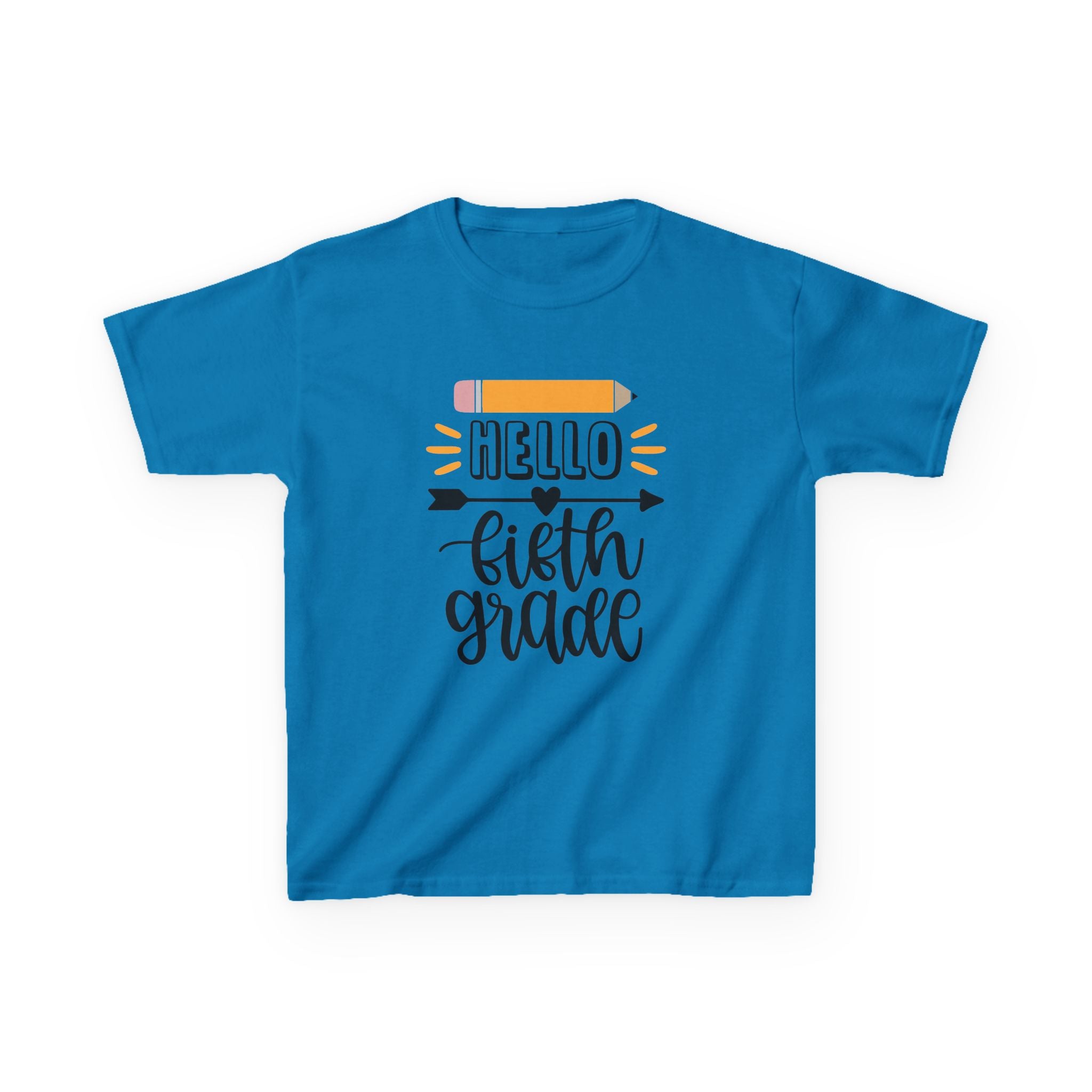 Kids T-Shirt — "Hello Fifth Grade" Back-to-School Pencil Design