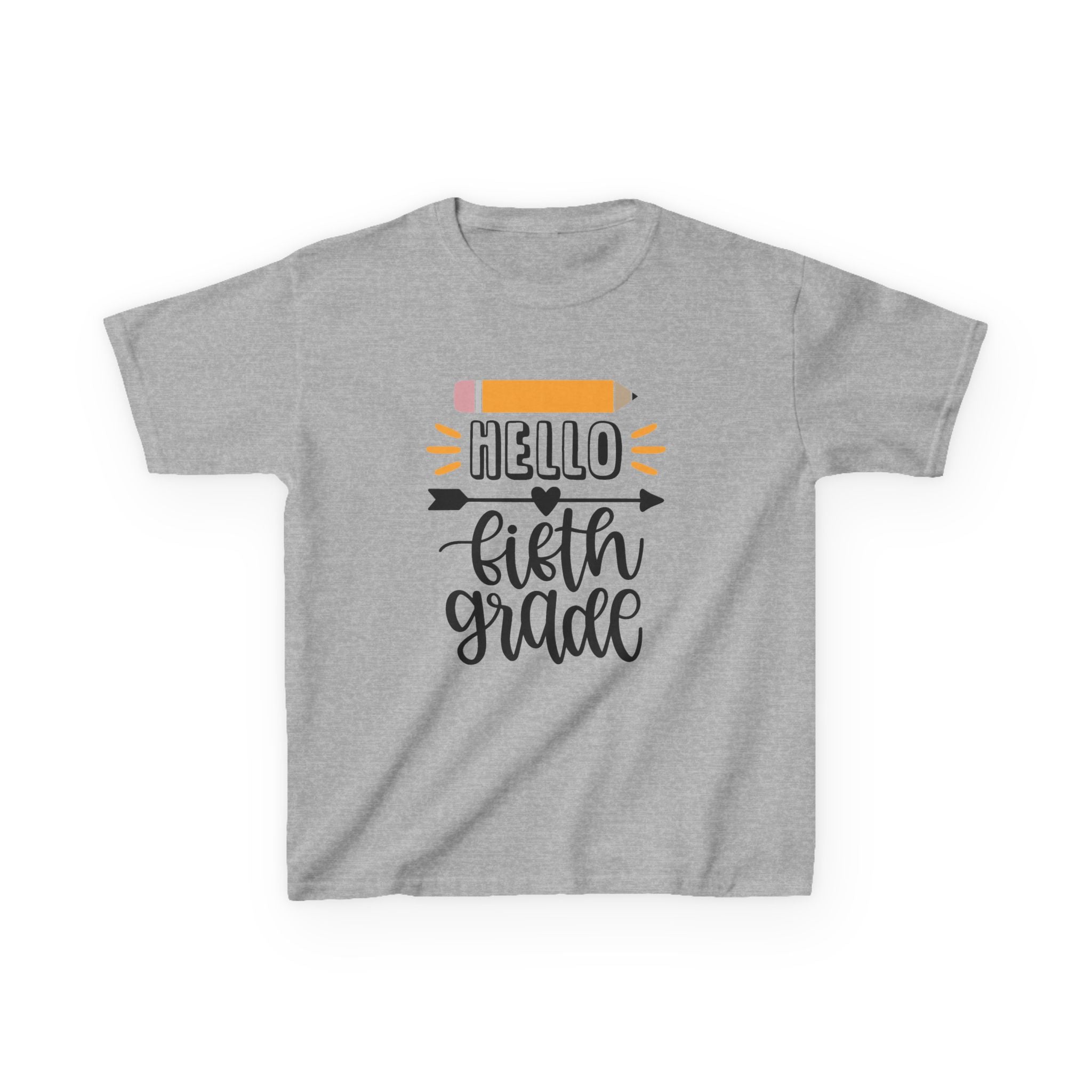 Kids T-Shirt — "Hello Fifth Grade" Back-to-School Pencil Design