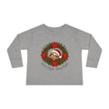 Santa Sloth in Poinsettia Wreath Toddler Tee | Christmas holiday kids shirt