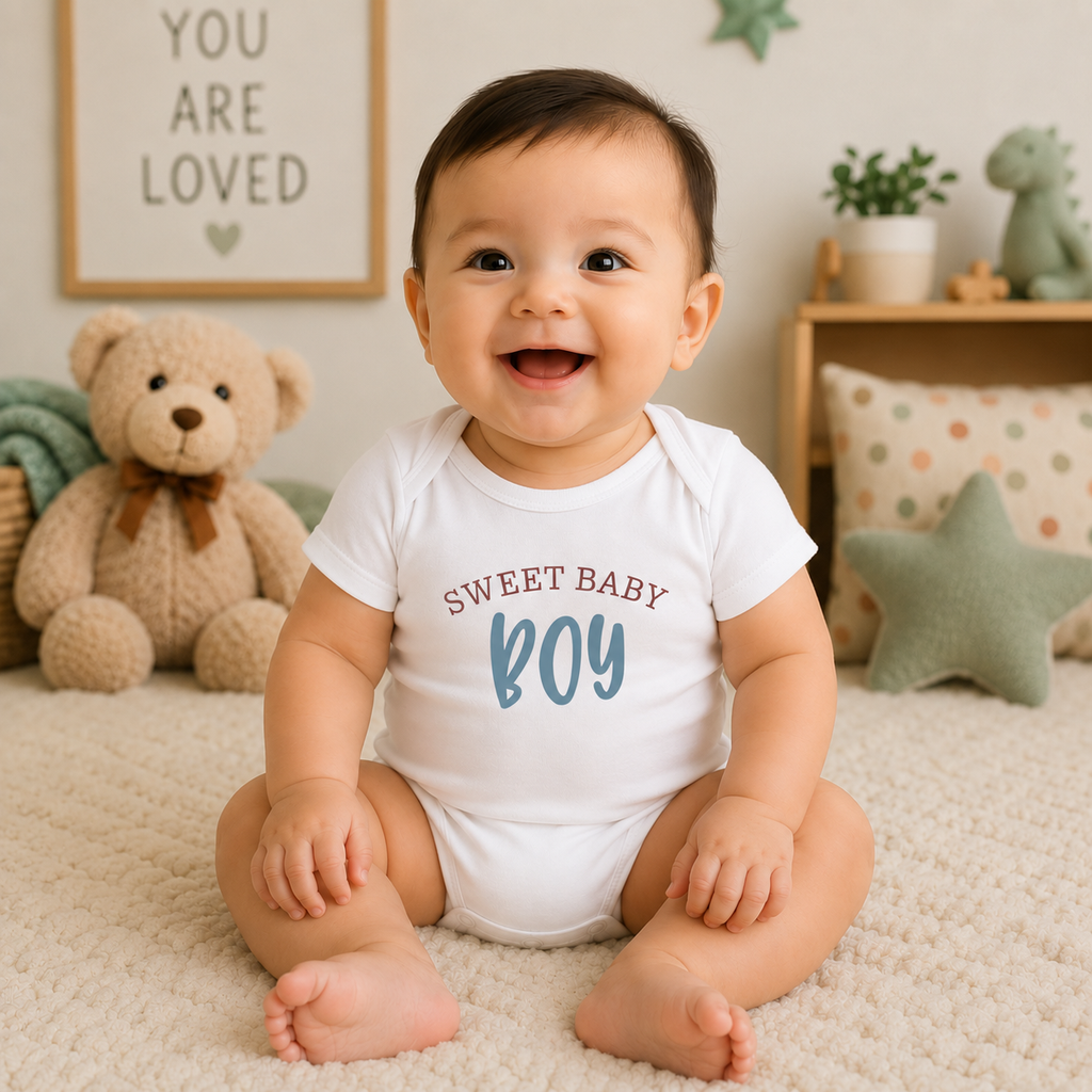 Sweet Baby Boy Infant Bodysuit - Newborn Baby Shower Gift