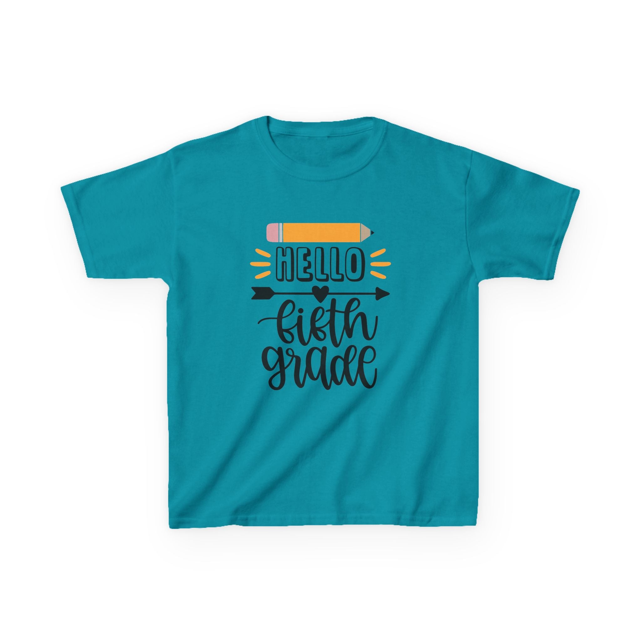 Kids T-Shirt — "Hello Fifth Grade" Back-to-School Pencil Design