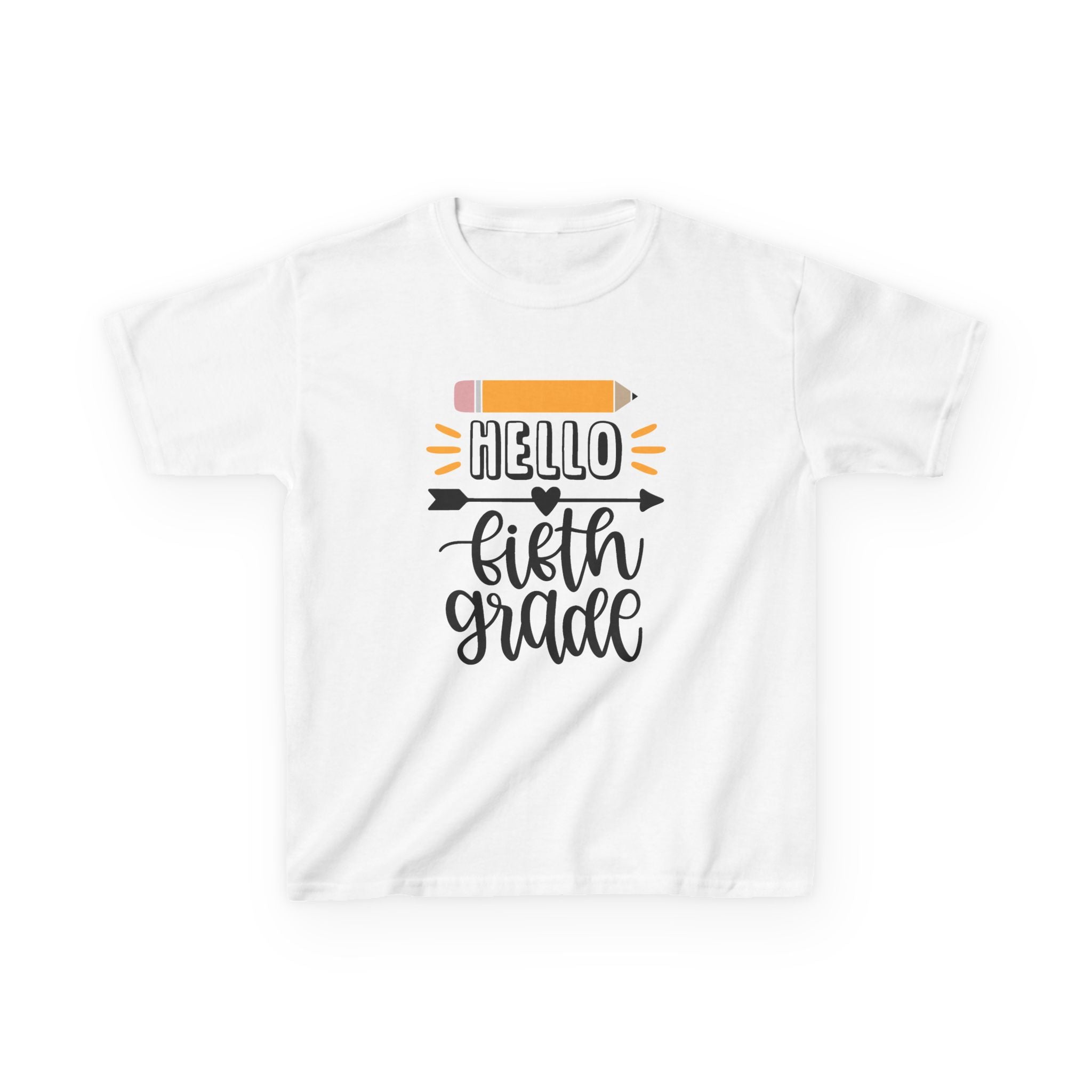 Kids T-Shirt — "Hello Fifth Grade" Back-to-School Pencil Design