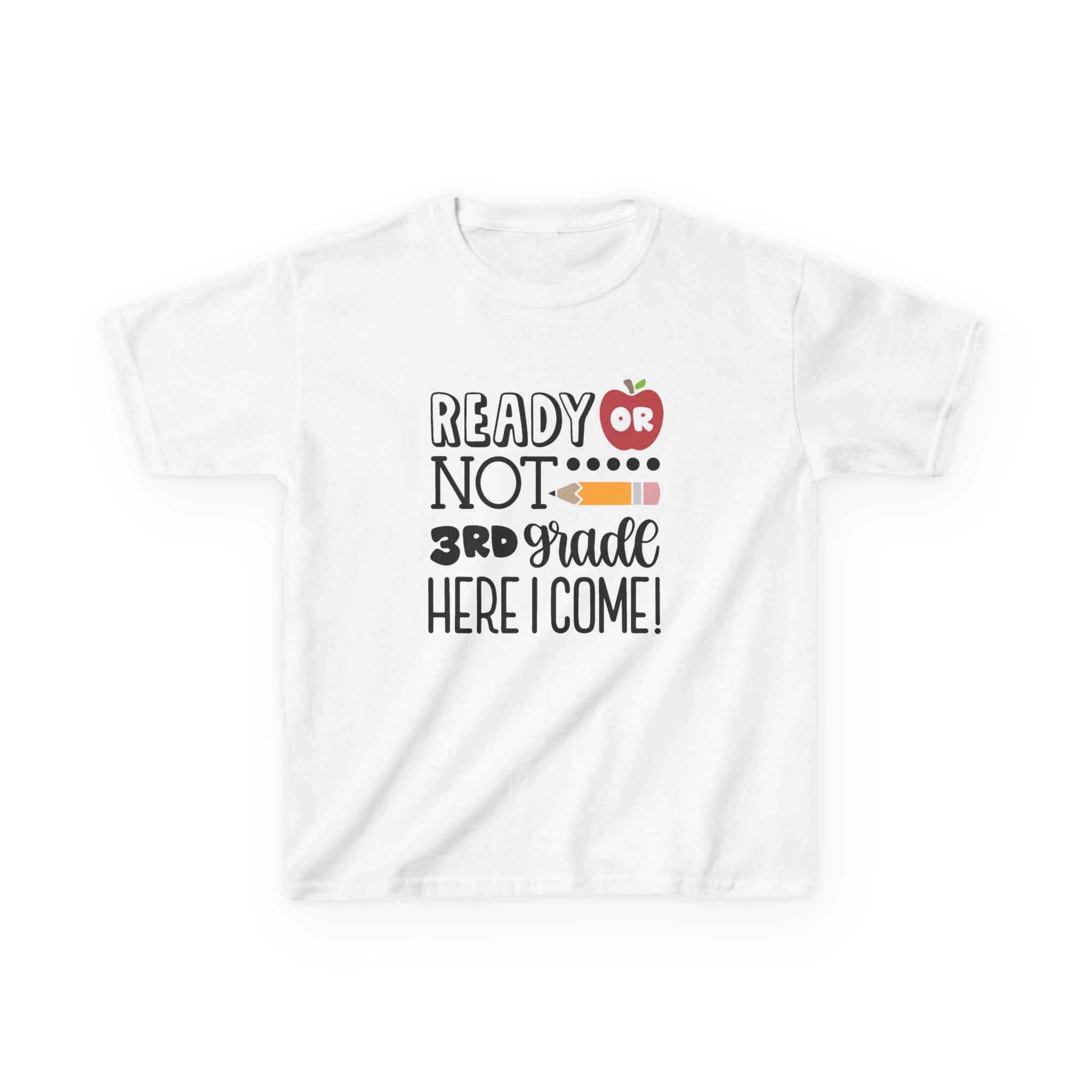 Kids Tee - "Ready or Not 3rd Grade Here I Come!" Back-to-School Shirt